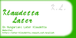 klaudetta later business card